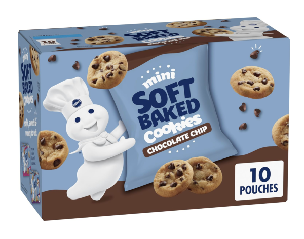 Pillsbury Mini Soft Baked Cookies, Chocolate Chip, Snack Bags, 10 ct